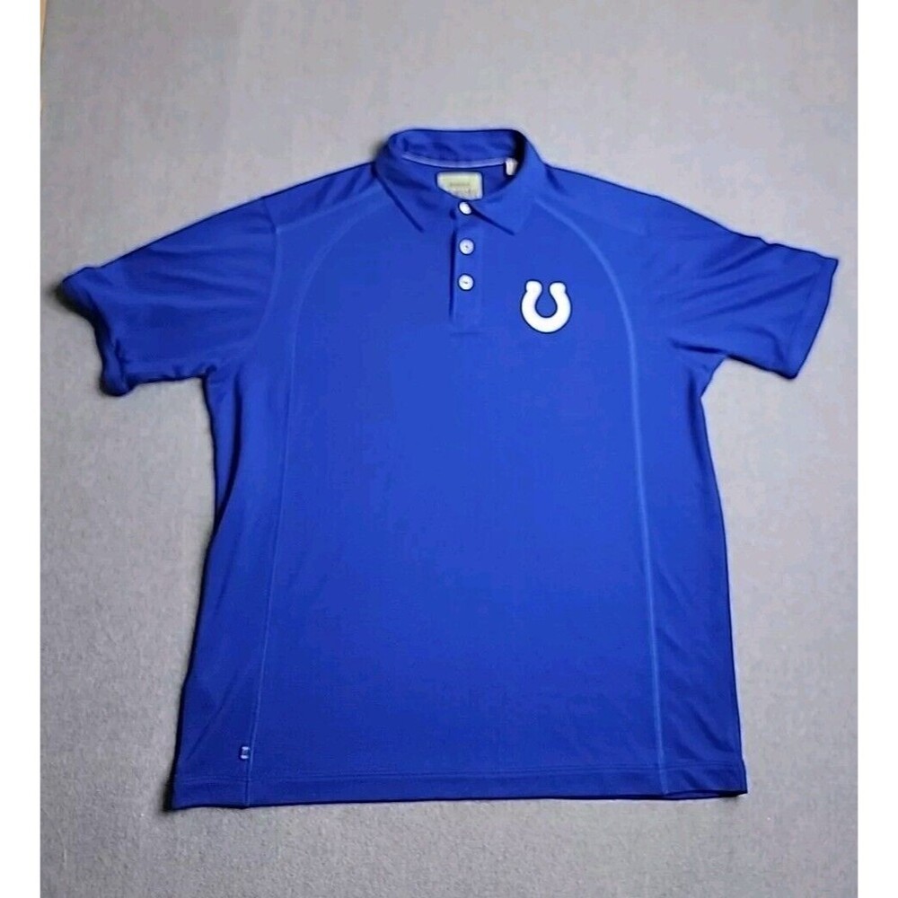 Tommy Bahama‎ Colts Polo Shirt Mens L Blue Indianapolis Embroidered Logo Preppy